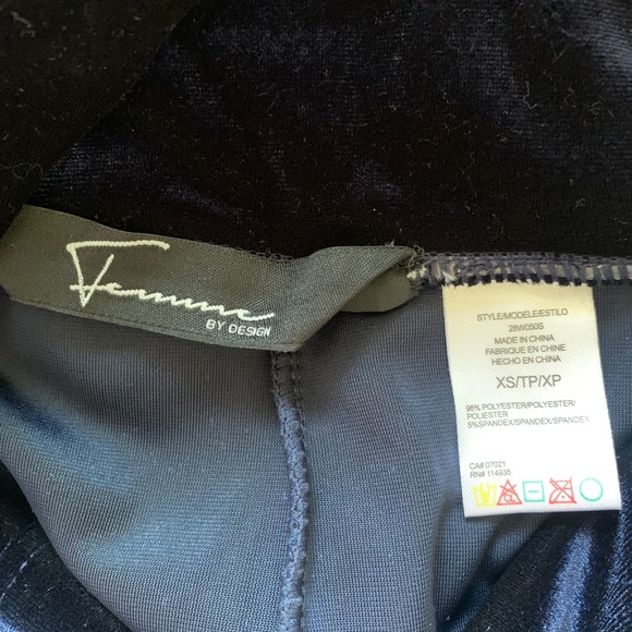 Femme by Design High Waist Navy Velvet Leggings - Picture 10 of 11